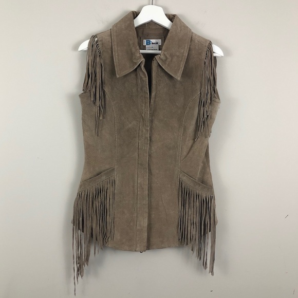 Blucid Suede Leather Fringe Vest - Picture 3 of 8